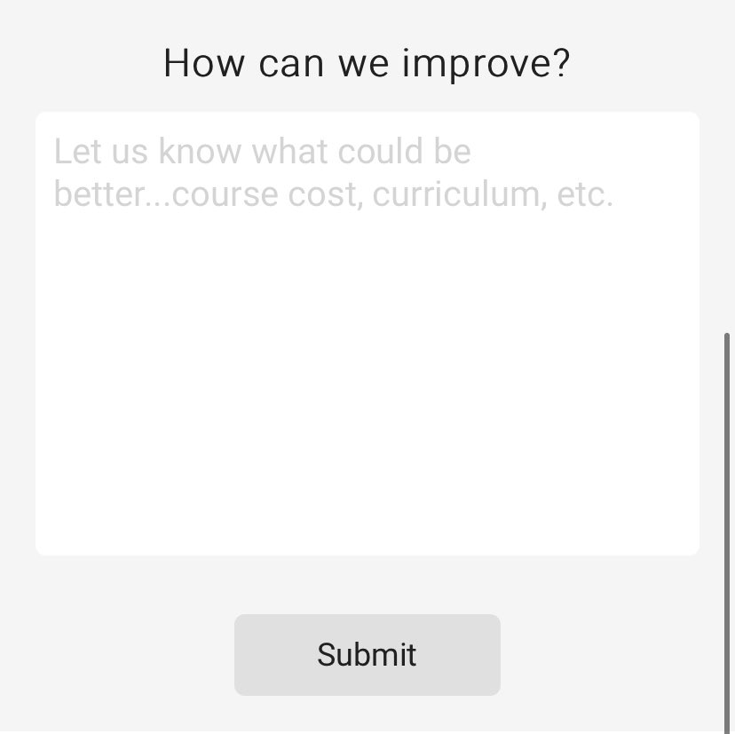 CodeCoach1's tweet image. We are constantly looking for feedback to improve our course. We value your input! 
If you would, please go to getmycodecoach.com/courses and scroll to the bottom to the survey. 
You can ANONYMOUSLY submit feedback. Whether it is about the cost, curriculum or something else!