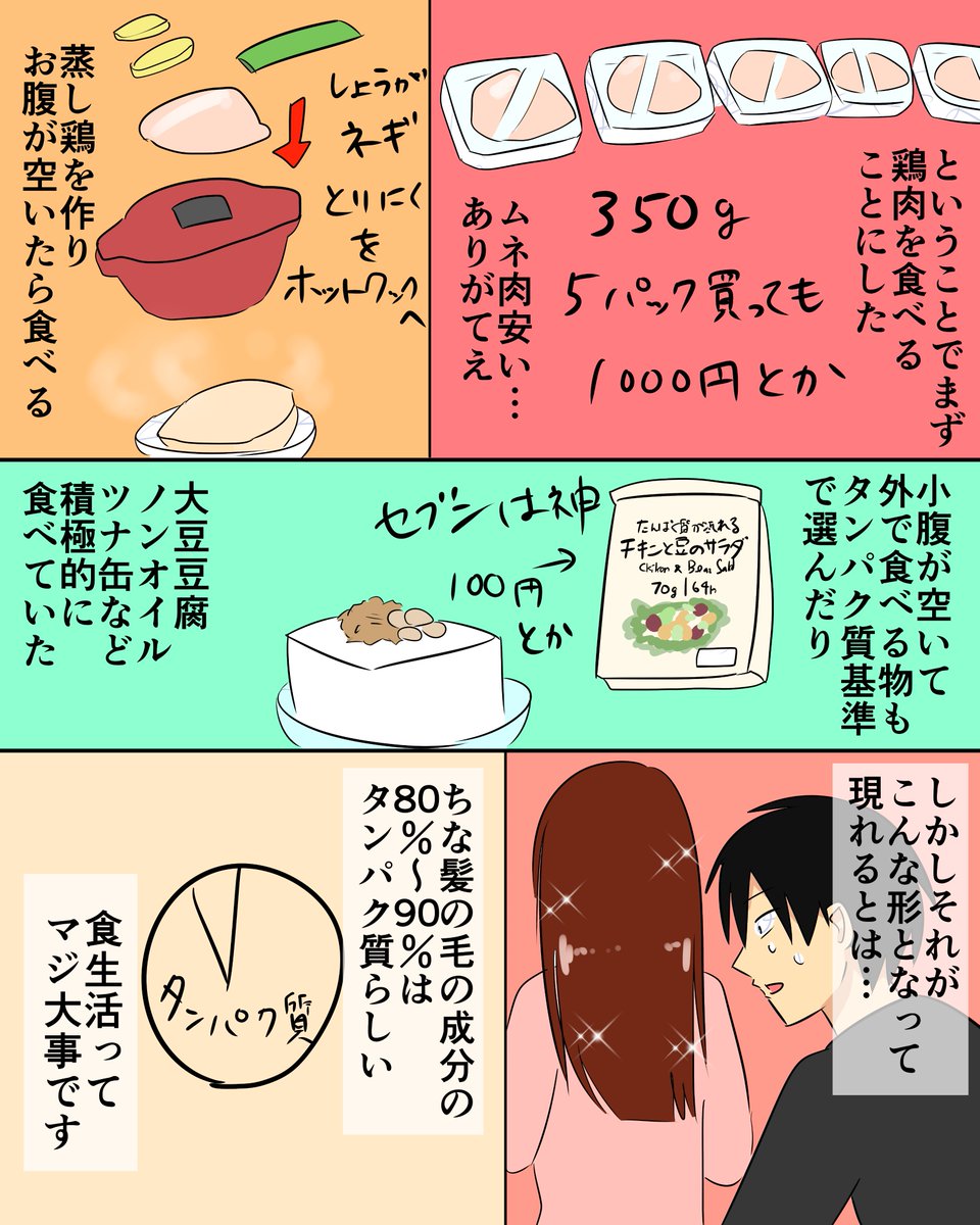 タンパク質増やしたら髪が生まれ変わった話
#タンパク質の摂り方 