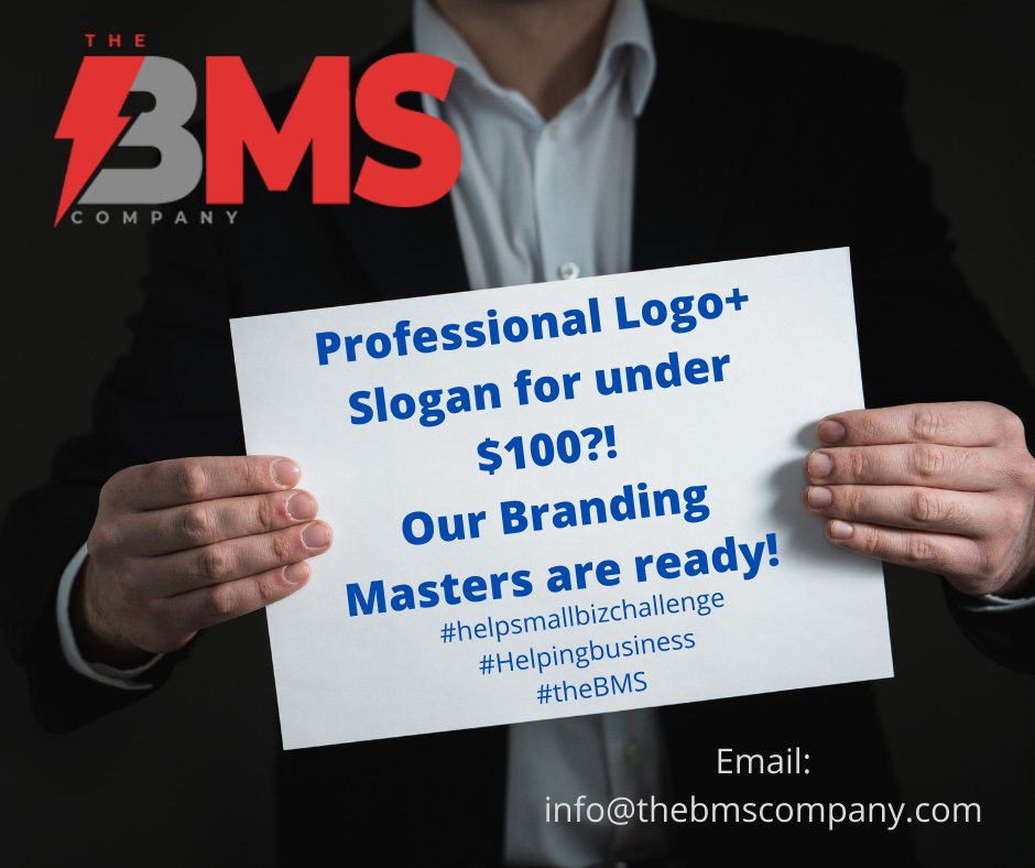 brandon_bms's tweet photo. Professional logo for under $100?
#Helpsmallbizchallenge #helpingbusiness #theBMS #logo #branding https://t.co/kgbJU60o84