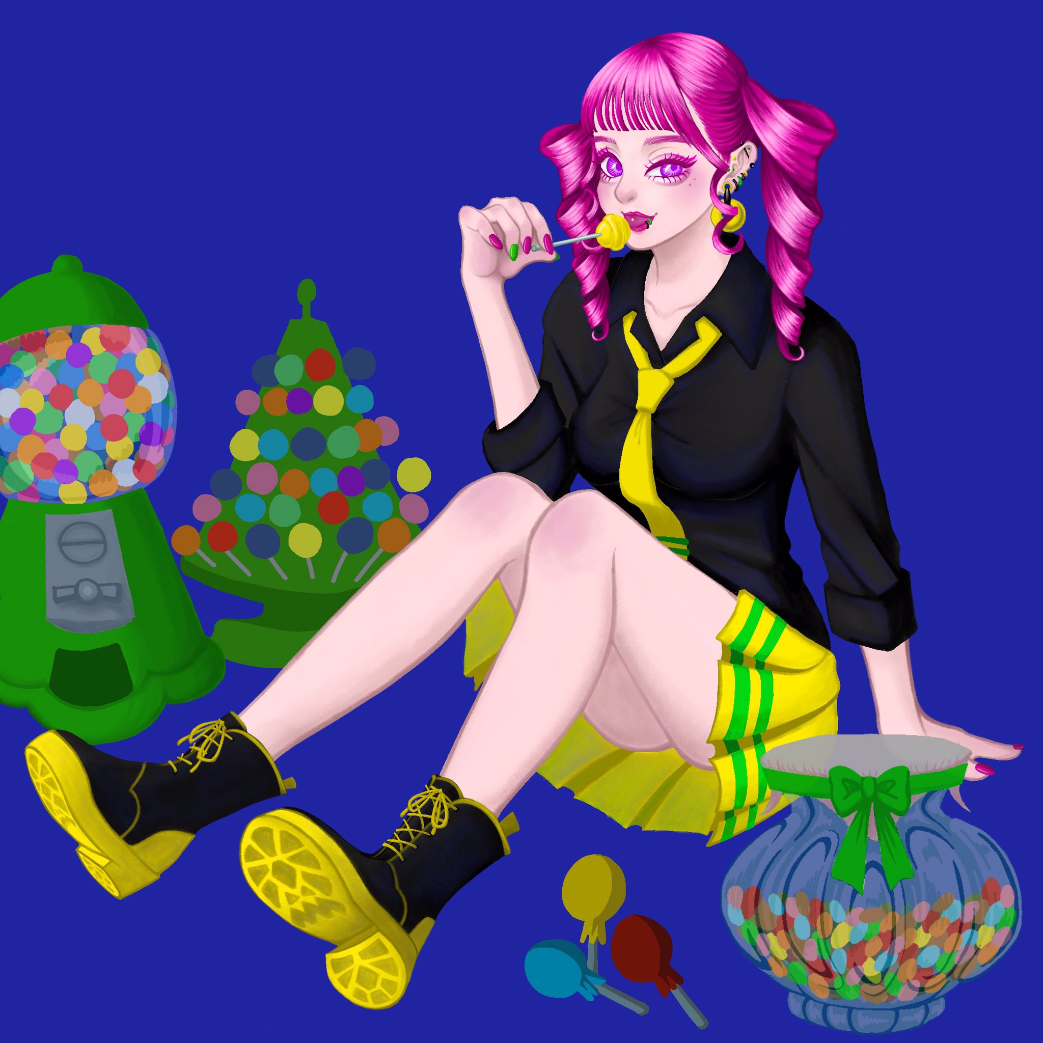 夢路どりー ネオンカラーガール 創作 オリジナル イラスト ファッション 創作女の子 イラスト好きな人と繋がりたい T Co Sree05pxpa Twitter