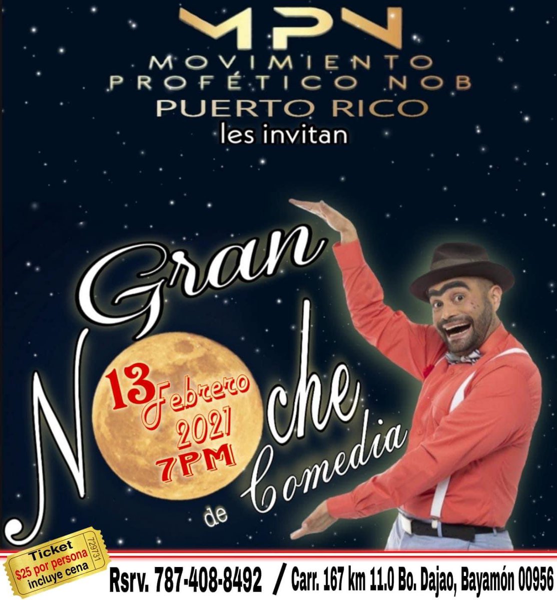 mpn_pr's tweet image. No te pierdas este gran evento, Sábado 13 de febrero ven con tu pareja, tus familiares y disfruta y preparate a reir, vamos a tener todos los protocolos y el Distanciamiento Social.  Te Esperaaamos