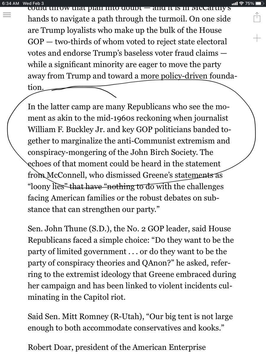 The claim that Buckley and “key GOP politicians banded together to marginalize anti-Communist extremism and conspiracy-mongering” of the JBS has been widely repeated lately but the history is more complicated. /3