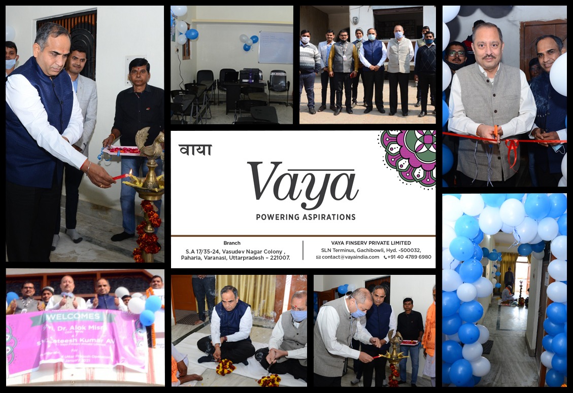 Vaya moves 'UP' to serve the women in unbanked areas of Uttar Pradesh with the auspicious beginning by Dr. Alok Misra, CEO &amp; Director, MFIN and Mr. Sateesh Kumar AV, MD &amp; CEO of Vaya Finserv.
