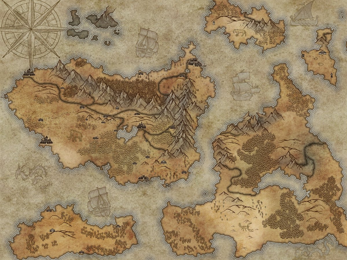Created a parchment style world map for a Friend. 

Using <a href="/inkarnaterpg/">Inkarnate</a> for that as this tool works great for everything. ;)

Also if you see this follow me on my Insta: instagram.com/lelanglacier/

#DnD #dndart #dungeonsanddragons #fantasy #art #inkarnate