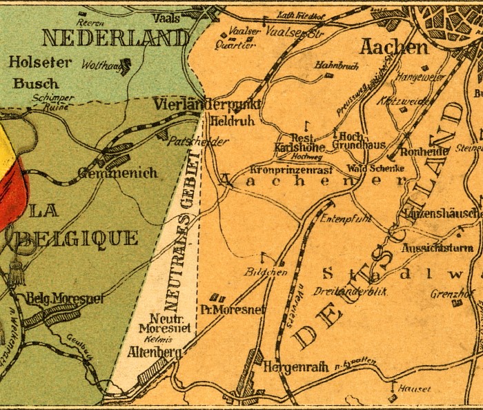 Prussia did the same (for Prussians not Belgians) in 1874, shortly before Prussia ganged up on almost every other German speaking state and became Germany. Now tiny Neutral Moresnet was squeezed between giant Germany and belgiummy-sized Belgium...but they had bigger problems.