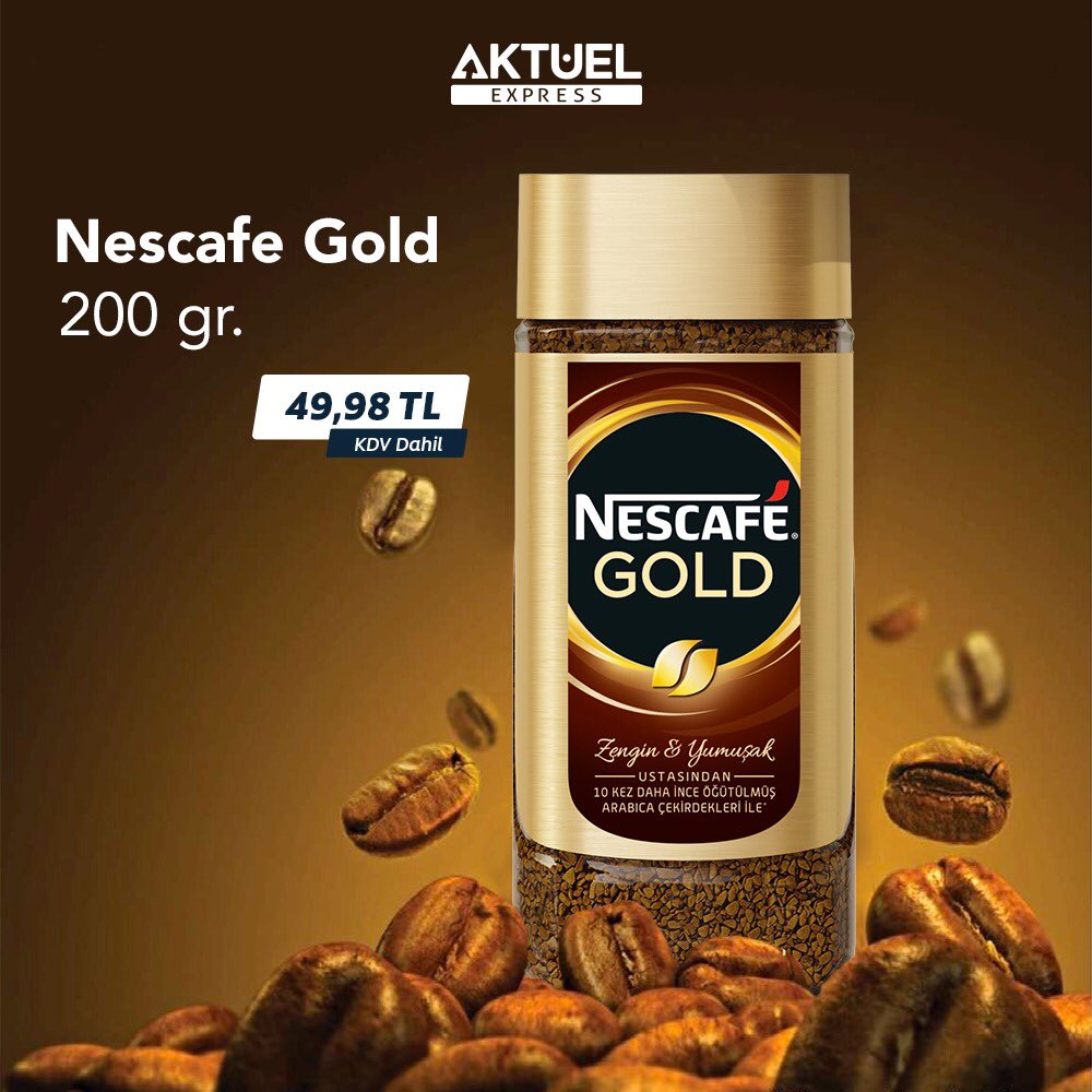 Yumuşak içimi ve avantajlı fiyatı ile Nescafe Gold aktuelexpress.com'da.
Nescafe ile Sabahlar Olmasın!