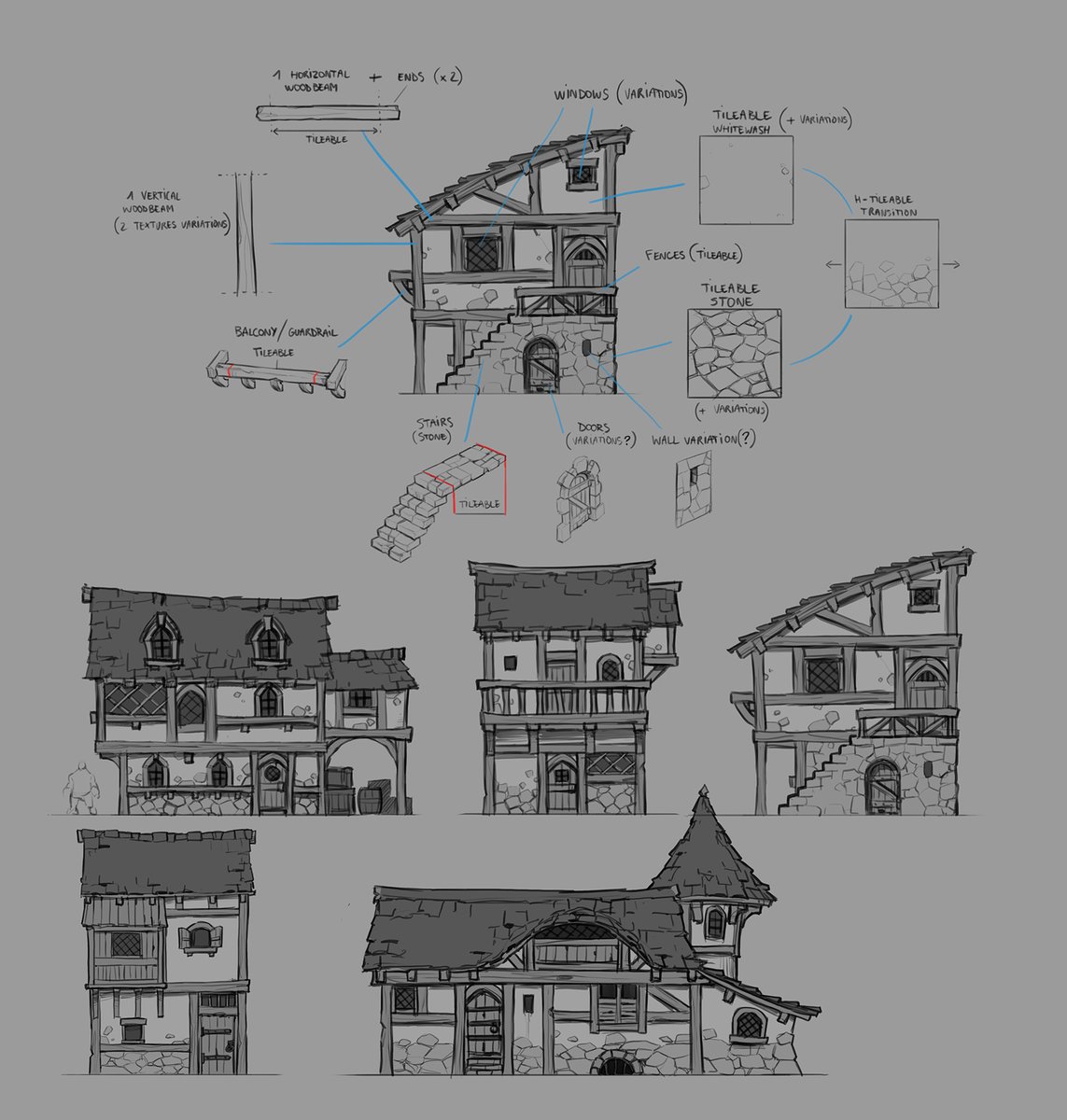 kouroute's tweet image. As a Concept Artist, it&apos;s REALLY important to communicate with the 3D artists because they&apos;ll be able to help you break down some stuff.
In that case, modular props is a huge timesaver because you can re-use pretty much everything!