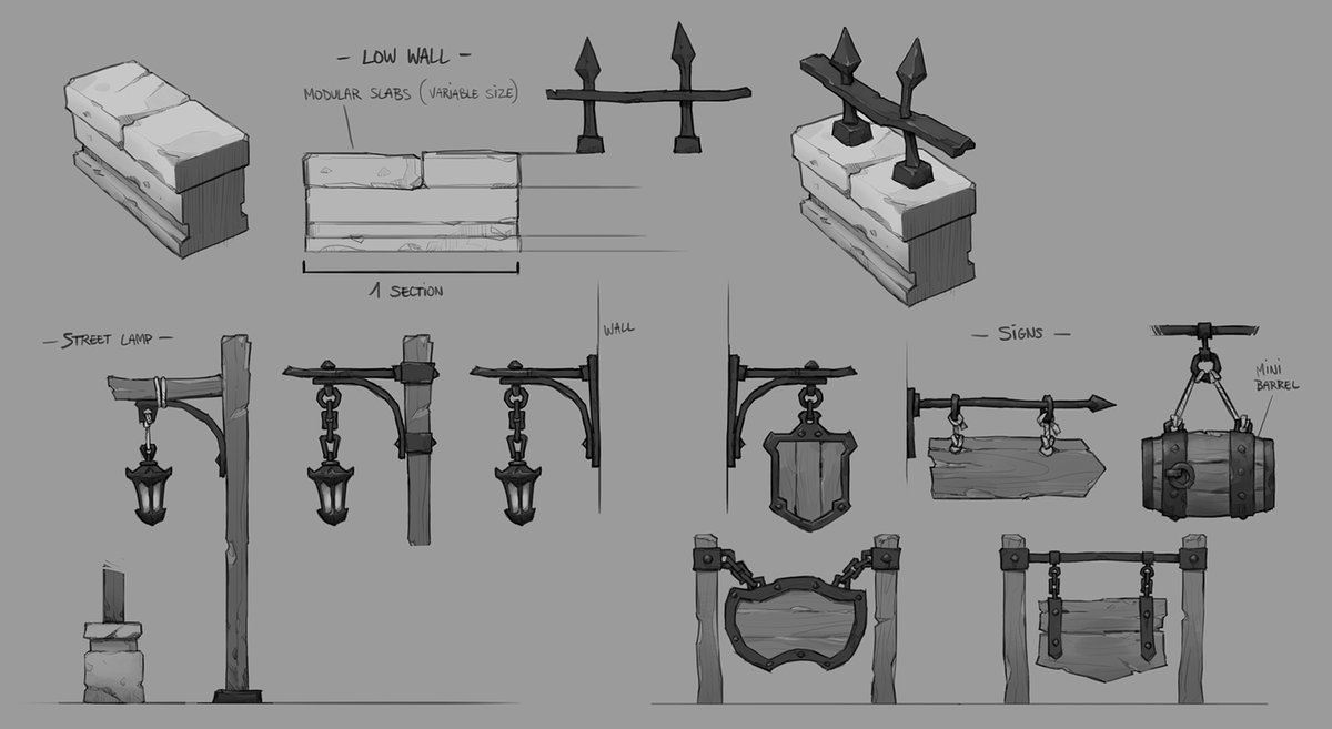 kouroute's tweet image. As a Concept Artist, it&apos;s REALLY important to communicate with the 3D artists because they&apos;ll be able to help you break down some stuff.
In that case, modular props is a huge timesaver because you can re-use pretty much everything!