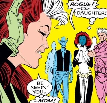 Though innately dysfunctional, the Mystique/Rogue relationship combines profound affection, bad choices, and poor communication. Despite the extremes of the fictional world they occupy, the pair reflect a lot of how real-world parent/kid dynamics work.  @LetsTalkRogue  #xmen 1/9