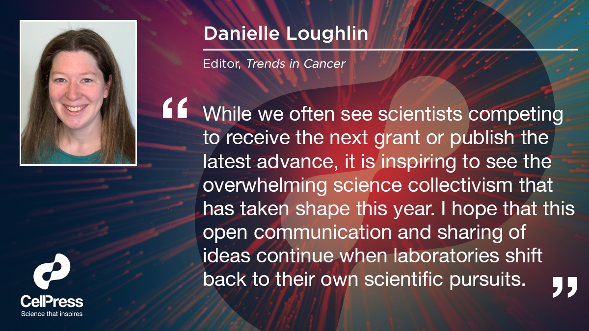 CellPressNews's tweet image. Editor Danielle Loughlin of @trendscancer reflects on how scientists from across all disciplines quickly pivoted their research programs towards understanding and containing #COVID19.
#ScienceThatInspires