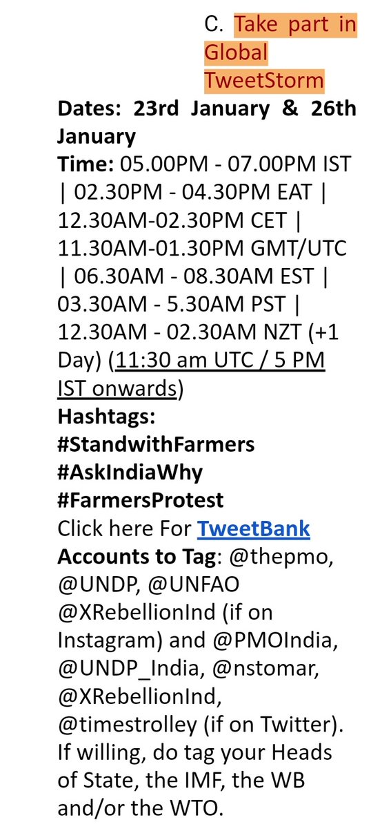 Who so ever asked her to share the "toolkit", forget to remove the mention of tweetstorm to be created in January, especially on 26th January.