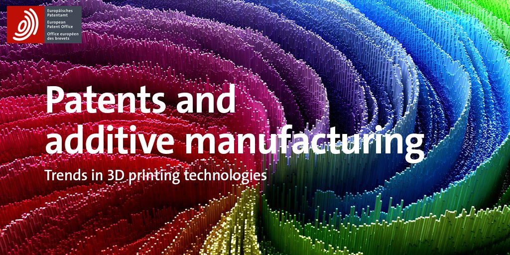 Our study shows a sharp rise in patent applications for #3Dprinting in Europe. Read more here: bit.ly/3DPstudy #IPin3Dprinting