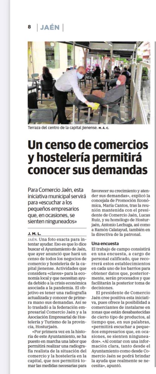 🔵 En Septiembre presentamos una moción sobre medidas de reactivación del comercio 🛍como la creación de un Censo de Hostelería y Comercio propuesta por la asociación <a href="/muy_jaen/">Muy Jaén</a> .
Nos alegra comprobar cómo nuestras propuestas se materializan 👇
Objetivo: luchar por #Jaén