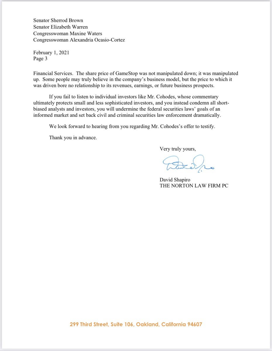 For those interested in the letter my Attorney sent to Congress and that I read on ⁦<a href="/RealVision/">Real Vision</a>⁩ here is a copy. I know about you but I am sick of what has been going on ⁦<a href="/stoolpresidente/">Dave Portnoy</a>⁩ ⁦<a href="/mcuban/">Mark Cuban</a>⁩ ⁦<a href="/zerohedge/">zerohedge</a>⁩ ⁦<a href="/gmorgenson/">gretchen morgenson</a>⁩