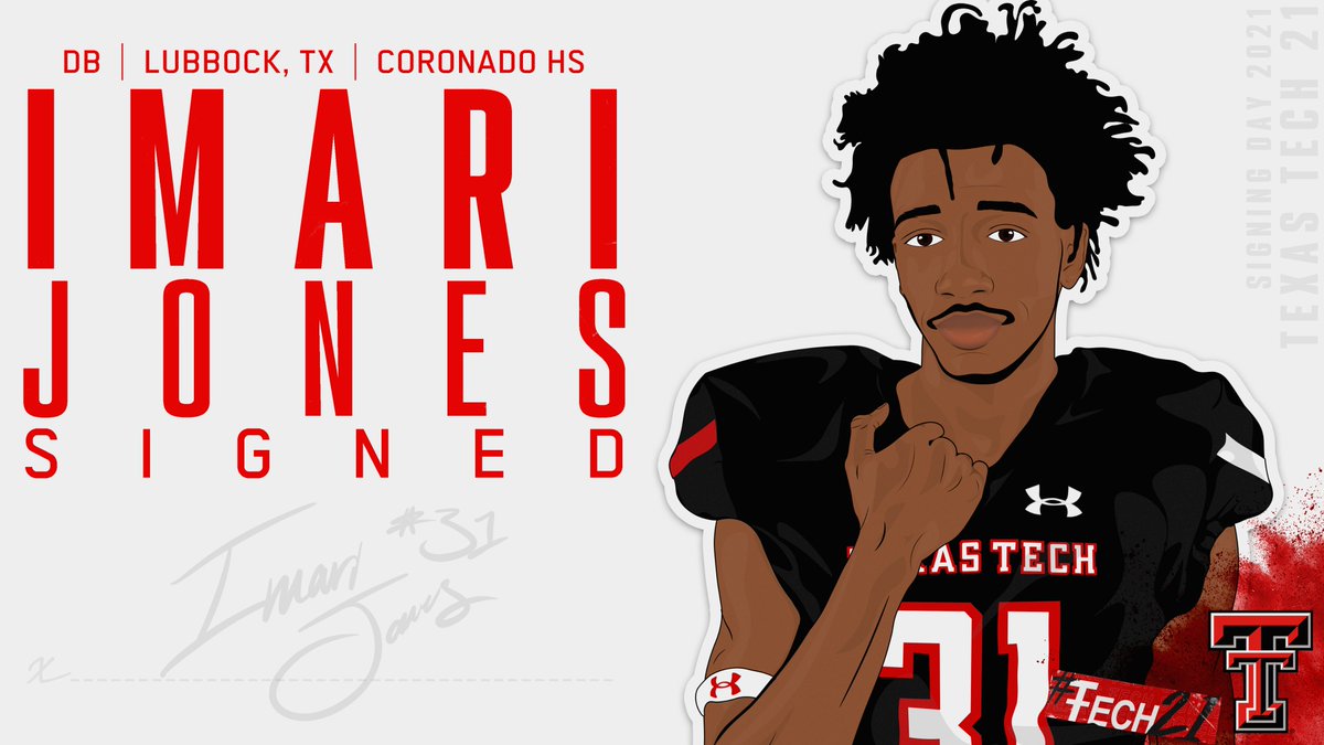 TexasTechFB's tweet photo. Signed ✔️
Lubbock's own is staying 🏠. Welcome to Texas Tech, @Imari31Jones‼️
#WreckEm // #Ŧech21 https://t.co/i0lRwIhKks