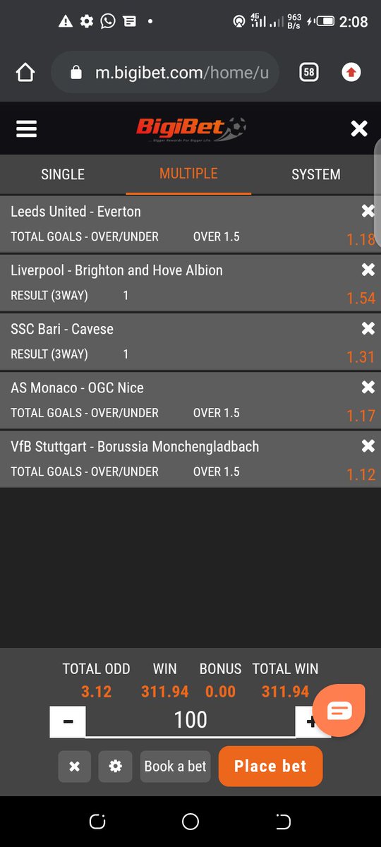 BETGREENZONE's tweet photo. Mixed Folds on  @bigibet 

📌 3.12 Odds ➡️ 2058893 💥⚽

Still don't have an account? https://t.co/ywu1zJ8nqy