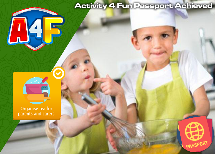 Activity4Fun's tweet image. Activity 4 Fun Activity Passport Home School Challenge - Organise tea for parents and carers #A4F #ActivityPassport #Active #School #Children #Fun #homeschooling2021 #ActiveHomeSchool #ChildrensMentalHealthWeek