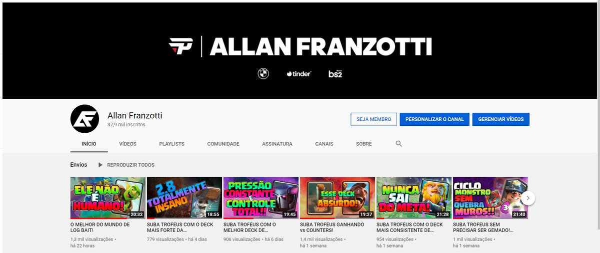 Amigos do CR, convido vocês a conhecer meu canal do YTB, posto conteúdo sobre decks e dicas, desde o básico até o avançado, se você gosta do meu trabalho eu peço que você de um RT 🔁nessa publicação para ajudar a divulgar, muito obrigado a todos!! - youtube.com/channel/UCBAXL…