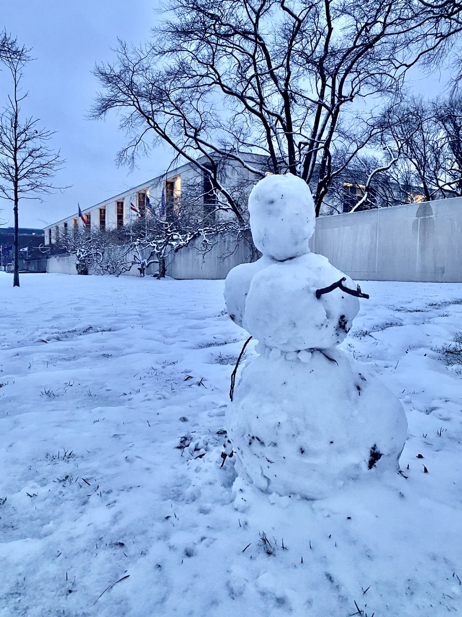 SmithsonianSec's tweet photo. One of our @SIGardens horticulturists made the best of our snowy weather. On cold days, I’m especially grateful for the teams who care for our Smithsonian buildings and gardens. Thanks for your hard work and for the smile! https://t.co/MOgBKE9Avo