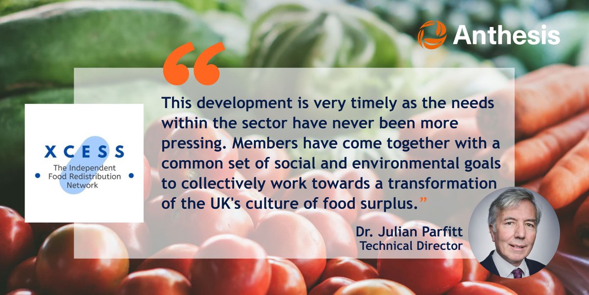 anthesis_group's tweet image. Anthesis is proud to support @XcessNetwork, the independent food redistribution network. Anthesis' Dr Julian Parfitt, has been providing his expertise in analytics and strategies to confront the UK's food surplus. Learn more about Xcess here: xcess.org.uk
#foodwaste