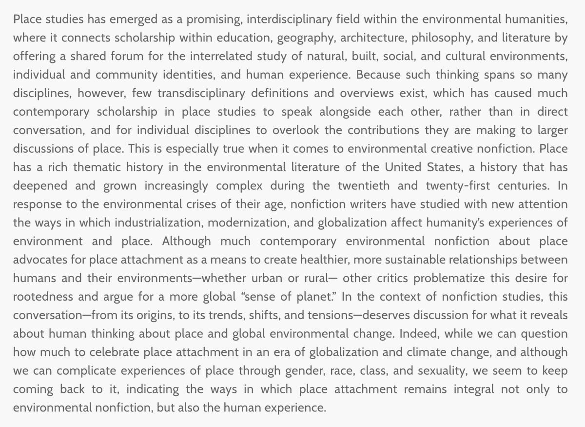 #9 on our countdown of Top 10 Most Popular, Jennifer Case's wonderful "Place Studies: Theory and Practice in Environmental Nonfiction" (Assay 4.1). Check it out & see why it's in the top 10! #environmentalstudies  #ecocriticism  #placestudies  #nonfiction  https://www.assayjournal.com/jennifer-case-place-studies-theory-and-practice-in-environmental-nonfiction.html