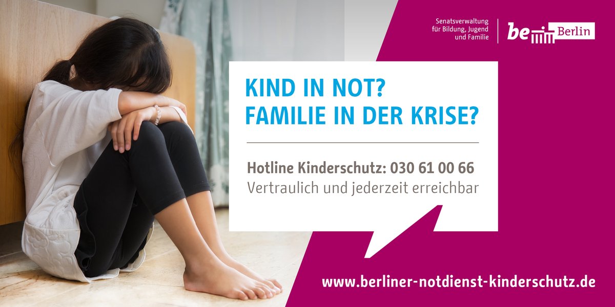 Bei Konflikten in der Familie oder wenn Sie Gewalt gegen Kinder vermuten, hilft der Berliner Notdienst #Kinderschutz. ☎️Nummer speichern 030 61 00 66 und Beitrag teilen!