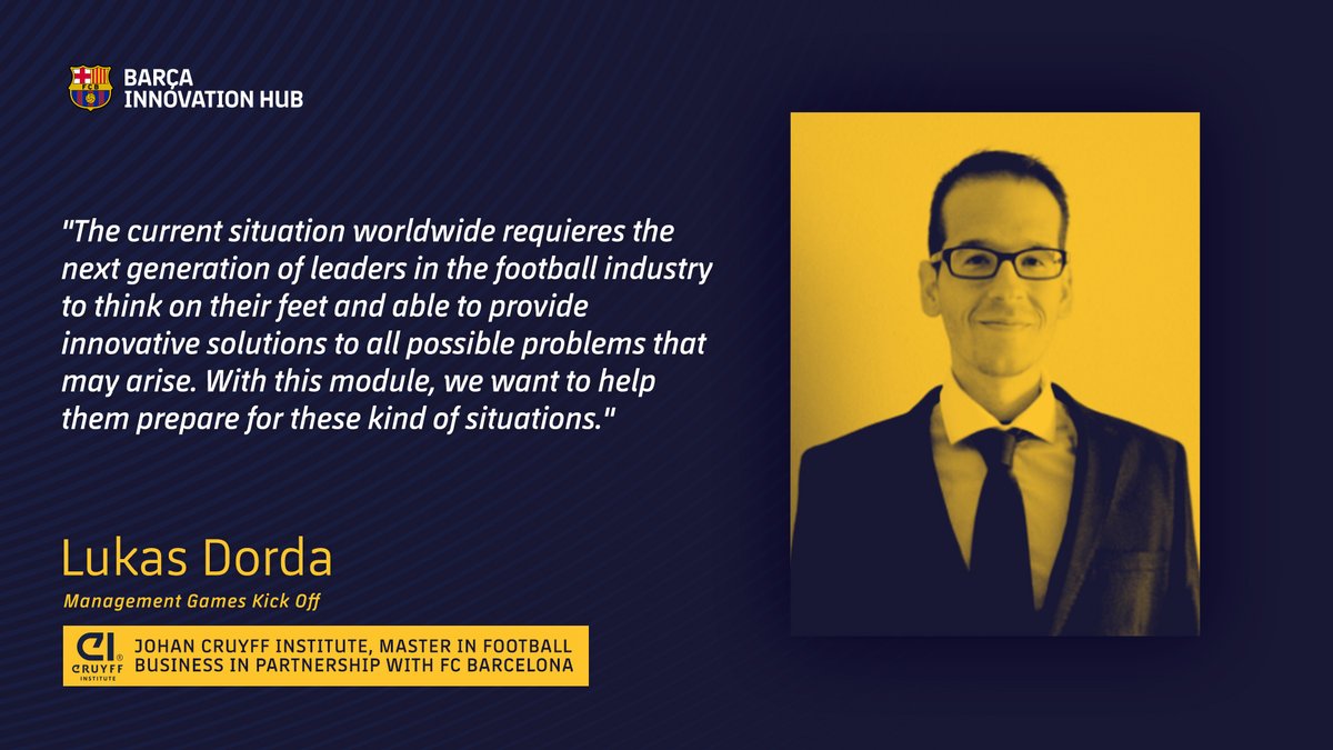 We put concepts into practice with sports expert Lukas Dorda in the Master in Football Business, in partnership with <a href="/CruyffInstitute/">Johan Cruyff Institute</a>. Applying acquired knowledge &amp; theory to specific, real projects. Now, that's how you become an expert.🎓➡️ barca.link/qvkC50Dpkhj