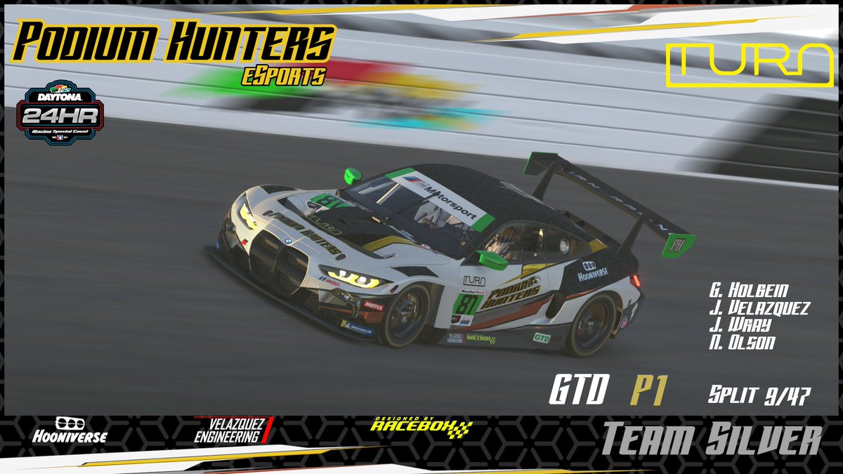 podium_hunters's tweet image. (1/2) Starting off 2021 strong in the @iRacing 24hrs of Daytona! We had a good showing with 2 of our 6 entries scoring podiums, one being Tram Silver taking first place in class. 

@TurnRacing @TheHooniverse  @racebox_sim #valazquezengineering
#iracing #iracingdaytona24