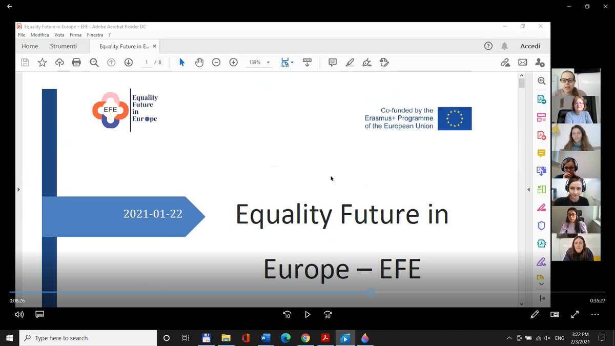 EqualityFuture's tweet photo. 📣EFE project continues at full speed despite the pandemic. Our management meeting was held today. 
General issues were discussed regarding the management of the project and IOs development. 
The upcoming tasks were reminded and scheduled within our excellent partnership😀 https://t.co/JfoxmDY1LU