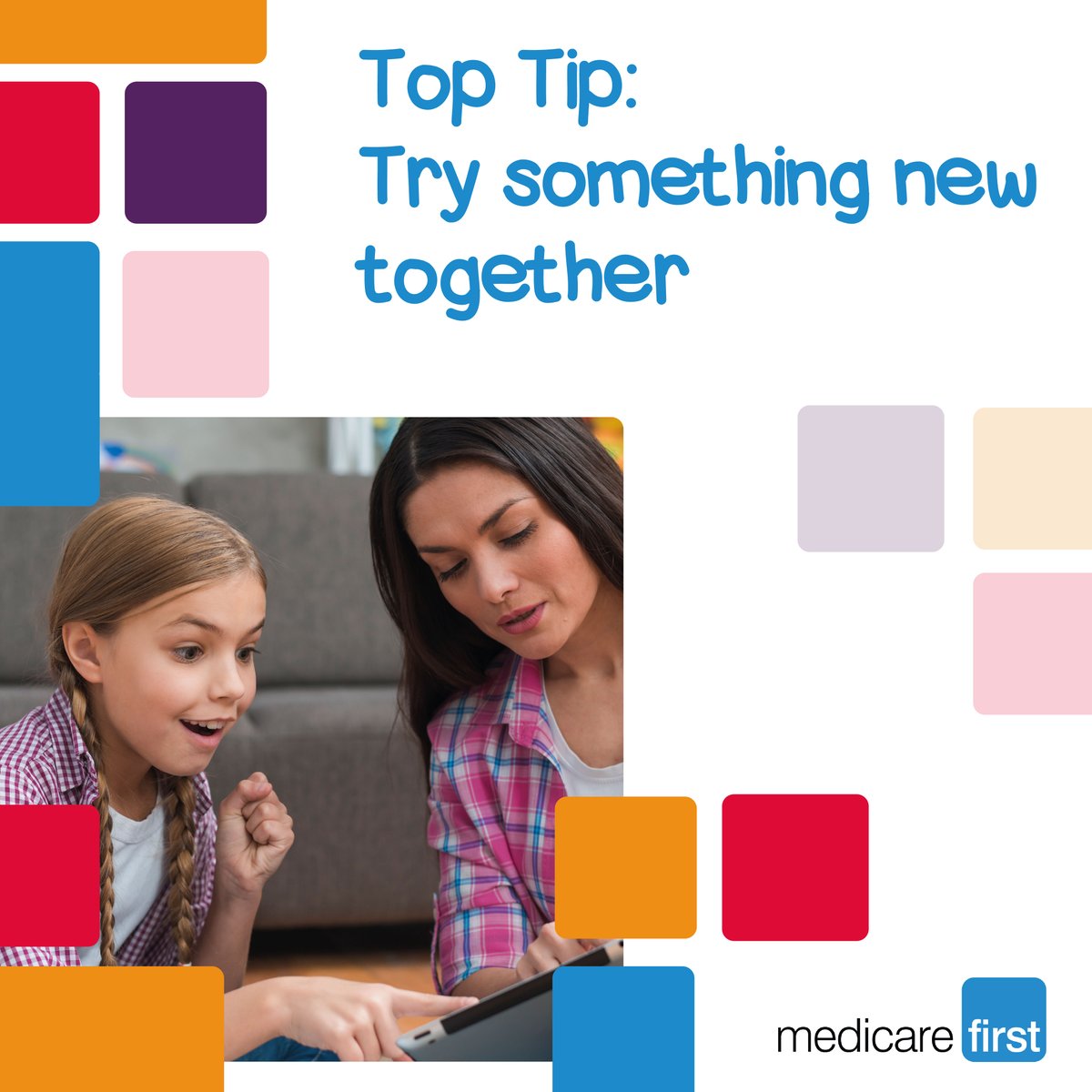 MedicareFirst's tweet image. ✨Try something new together✨

Trying new activities can be a great way to find a new creative outlet. There are lots of online tutorials and video demos that you and your child could be inspired by!

#ChildrensMentalHealthWeek #ExpressYourself