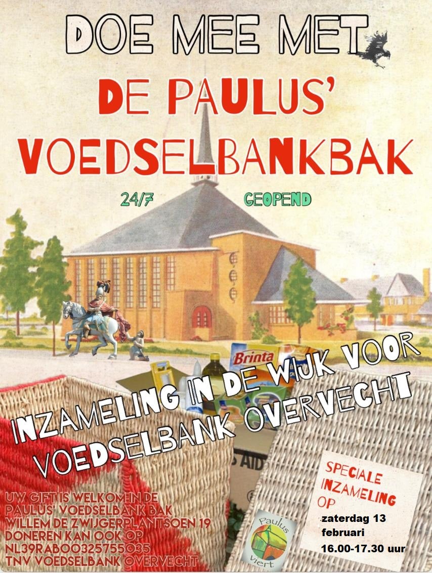 WIJKRAAD_NO's tweet photo. Op zaterdag 13 februari van 16.00-17.30, de dag voor Valentijnsdag, staan de kerkdeuren van de Pauluskerk in Tuindorp wijd open voor een speciale inzameling voor de voedselbank Overvecht. 
Zij hopen zo eenmalig de 24/7 inzameling, die heel goed loopt, extra te stimuleren. https://t.co/pzqLJRLccK