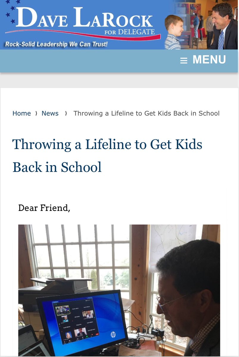 Dave’s latest piece lies right in the headline-Throwing a Lifeline to Get Kids Back in School as the legislation he proposed was to support (as usual) home schooling at the expense of our public schools.  He has no interest in getting our kids back in school. Typical #LaRockLies