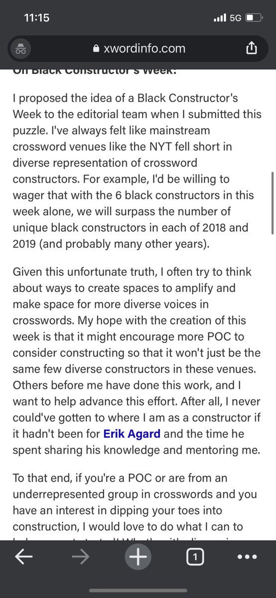 Why my puzzle today and all the puzzles in the #NYTXW this first week of #BHM  mean a lot to me.