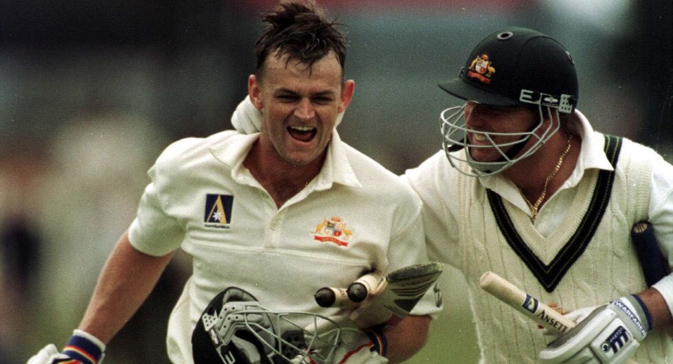 In his second test Australia were on 126/5 chasing 369 against Pakistan, he then combined with Justin Langer to take Australia home, contributing an excellent 149 not out of 163In April 2000 he became the 3rd man and the 1st Australian to take ten catches in a match.