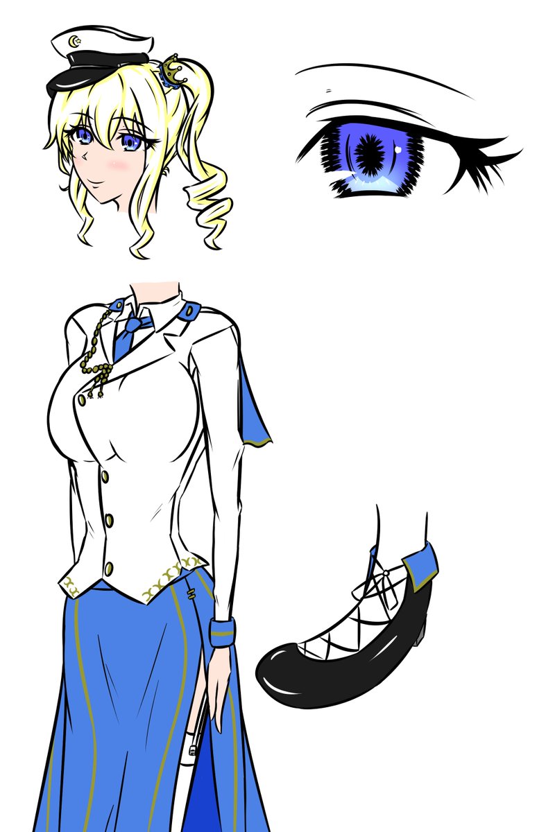 トルコの装甲艦トゥルグート レイス級の姉妹の擬人化案を並べて 白い方が姉のバルバ 他中 彼方 Skeb始めましたのイラスト