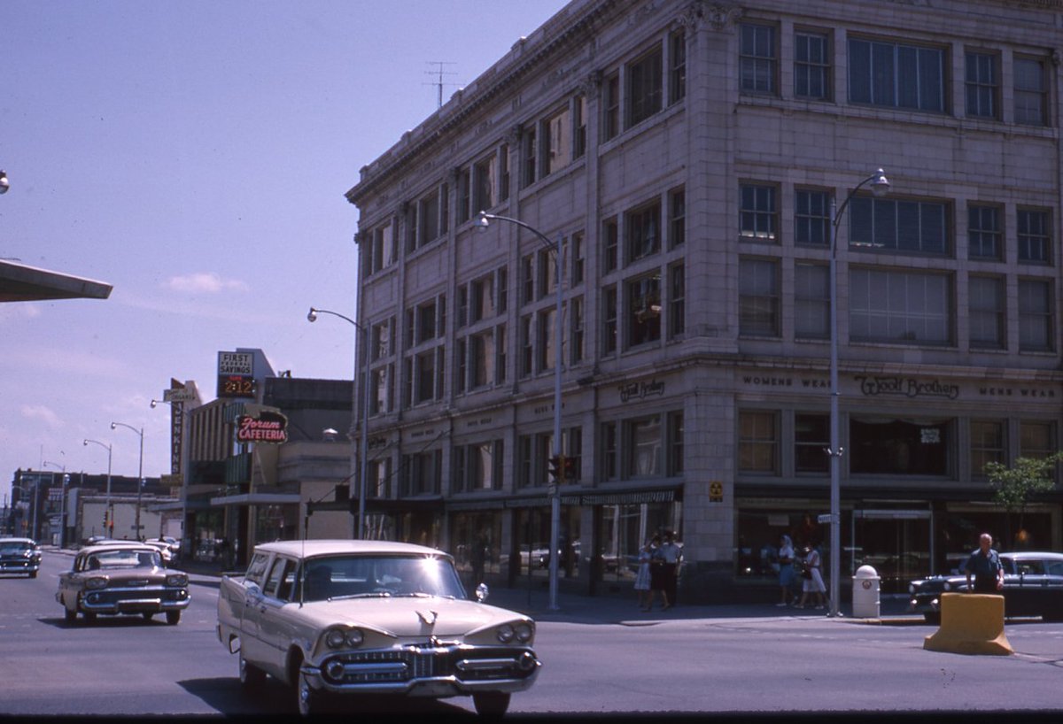 Wichita <a href="/NAACP/">NAACP</a> youth gathered at Dockum Drugstore, 1958 &amp; staged nation's 1st successful #CivilRights sit-in. Forum Cafeteria, center, was 1 downtown eatery to serve #AfricanAmericans at that time. 1964 #photo from our #archives. #BlackHistoryMonth <a href="/CityofWichita/">City of Wichita</a> <a href="/wichitalifeict/">Wichita Life</a>