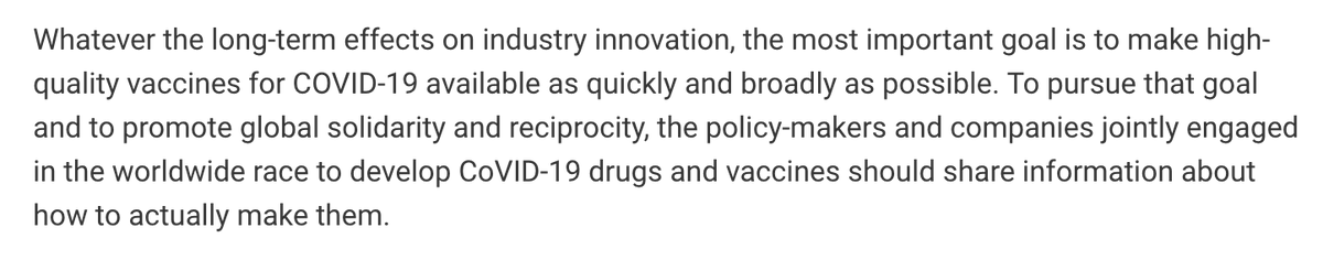 As they pointed out in August, as many deals with vaccine manufacturers were being signed, overcoming secrecy of manufacturing know-how is crucial scaling up vaccine production