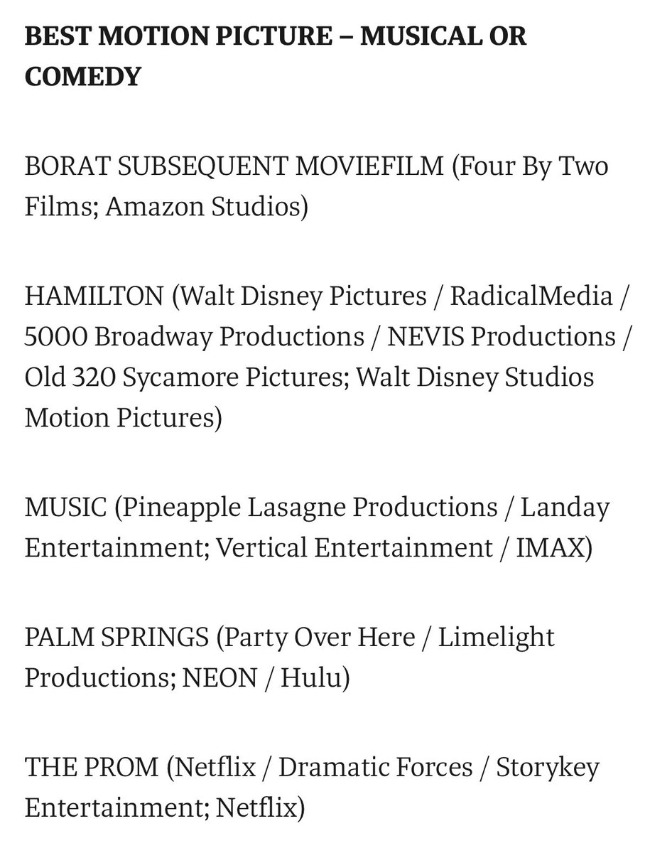 siafurlerfanpg's tweet photo. .@Sia‘s directorial debut ”Music“ scored 2 #GoldenGlobes Nominations in following prestigious categories: 

• Best Motion Picture — Musical or Comedy
• Best Performance by an actress in a motion picture — Musical or Comedy (Kate Hudson)

The event will be held on Feb. 28th. 🎉 https://t.co/S4GMDTrVHp