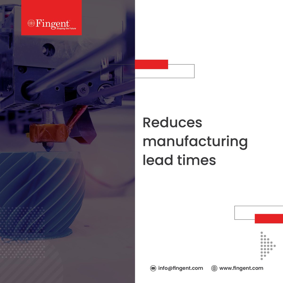 Fingent's tweet image. Benefits of Using 3D Printing in Manufacturing
Click to read: bit.ly/3pLkSfb

#businesstechnology #applicationplatforms #enterprisesoftware #itcompanyinusa #Fingent