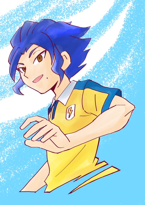 イナズマSDでピックアップの時に描いた優一さん。めっちゃ好き。勢いで描いたので髪型違うのは許してください。因みに兄さんは来ませんでした(完)。 