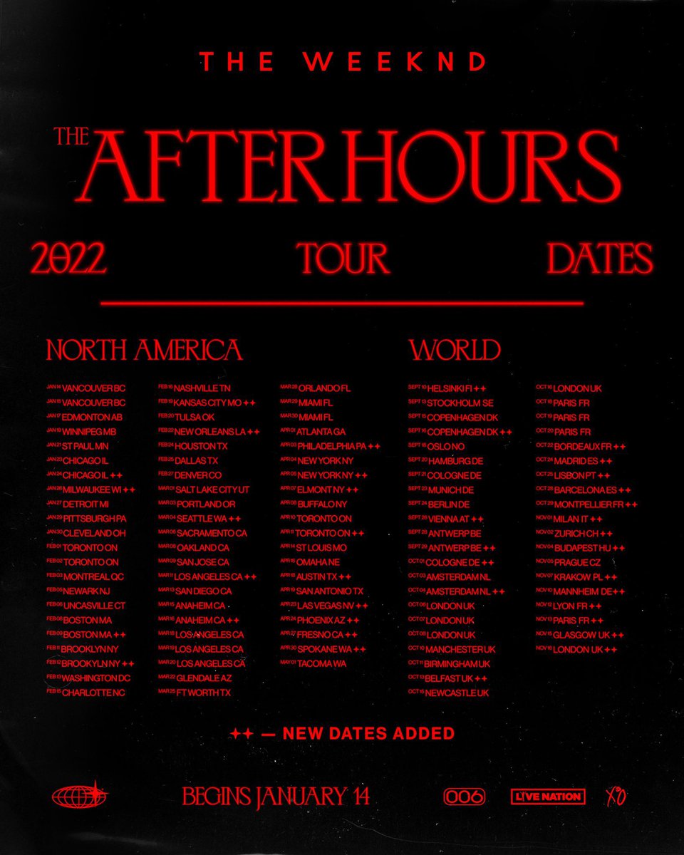 XXL's tweet image. THE WEEKND
WORLD TOUR
2022