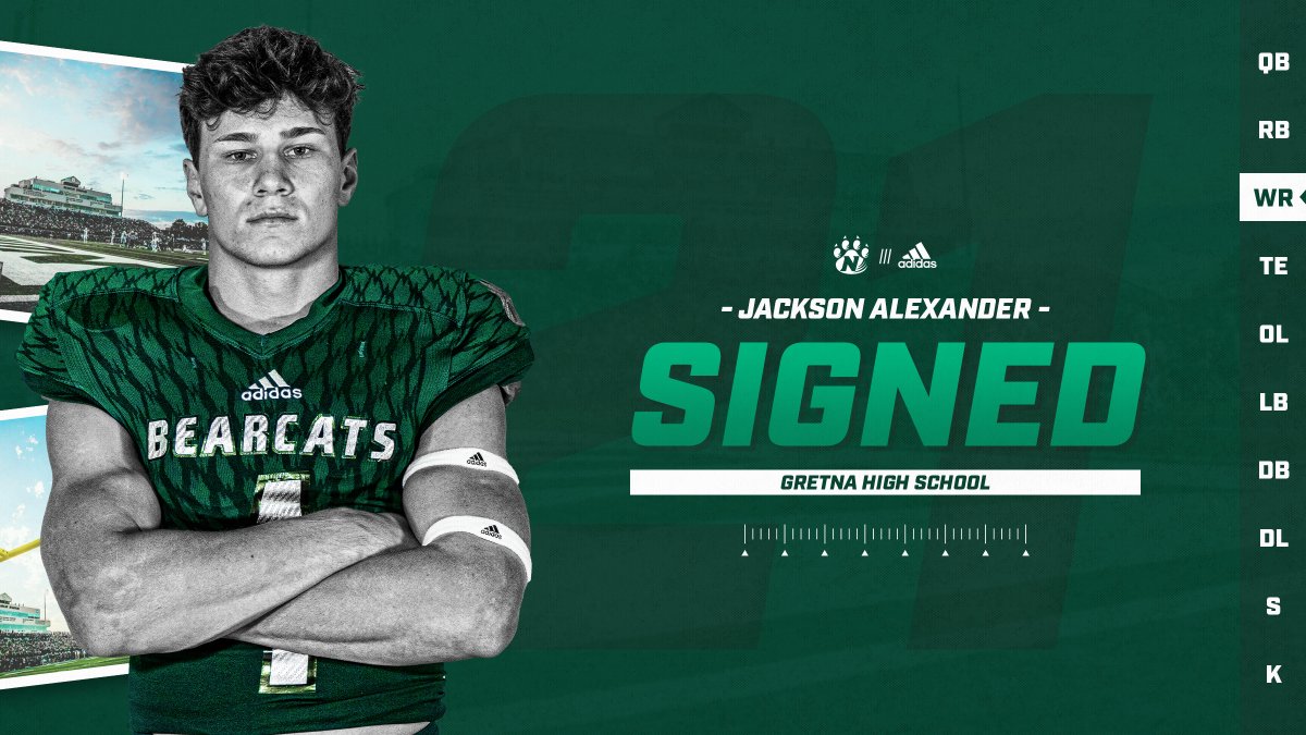 NWBearcat_FB's tweet photo. The route technician from Nebraska is in! We’re excited to announce the signing of Jackson Alexander. @jackqalexander is a WR from Gretna HS. Welcome to the #FAM21LY Jackson! https://t.co/zNLFVIzkt2