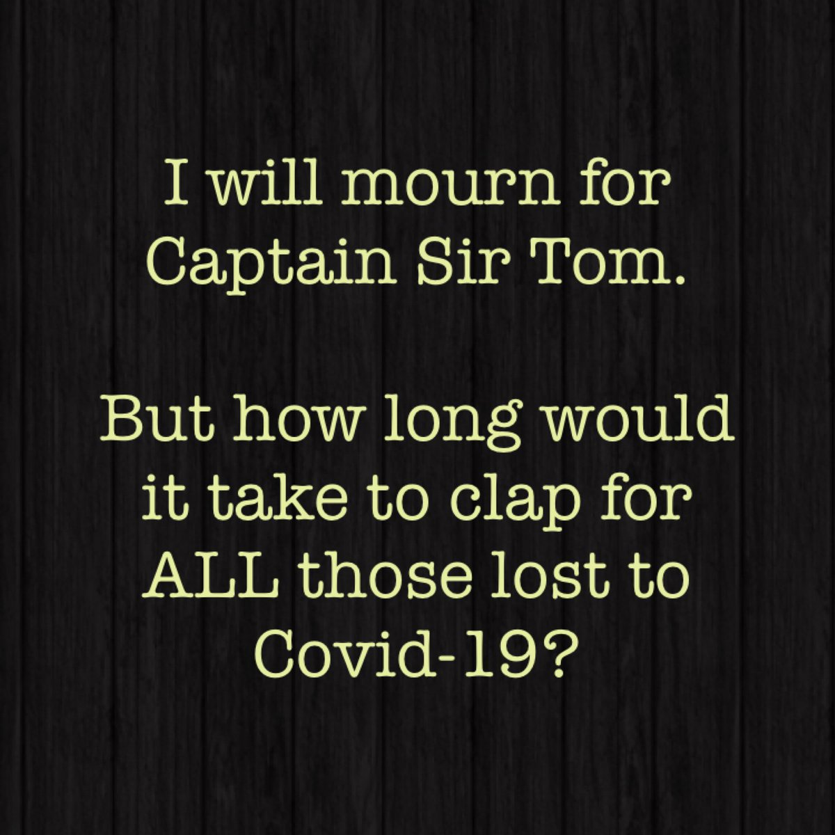 Sir Tom will always be a national treasure. I’m disgusted to see #CaptainTom’s memory and achievements being used by the government who defunded the #NHS & mismanaged #COVID19 to the extent Sir Tom felt obliged to help raise money.
#CashNotClaps #RefundTheNHS #ClapForCaptainTom