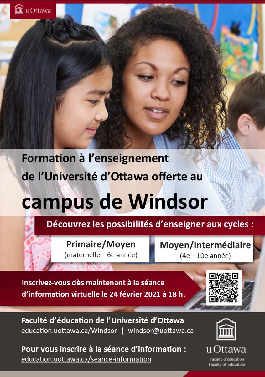 Vous cherchez à poursuivre une carrière en éducation.   Veuillez participer à la séance d'information virtuelle le 24 février. <a href="/ESCStFXavier/">École secondaire catholique Saint-François-Xavier</a> <a href="/ESCPainCourt/">École secondaire catholique de Pain Court</a> <a href="/ESCEJL/">École secondaire catholique E.J. Lajeunesse</a> <a href="/ESCLESSOR/">École secondaire catholique l'Essor</a> <a href="/ESCMgrBruyere/">École secondaire catholique Mgr-Bruyère</a> <a href="/ESCNotreDame/">École secondaire catholique Notre-Dame</a> <a href="/ECStDSavio/">École catholique Saint-Dominique-Savio</a> @CFA_Providence <a href="/EECStJBaptiste/">École catholique Saint-Jean-Baptiste</a> <a href="/EECSteUrsule/">École catholique Sainte-Ursule</a> <a href="/EECStEdmond/">École catholique Saint-Edmond</a>