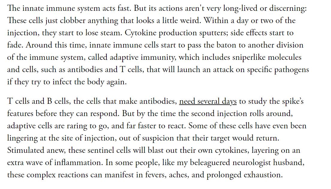 I mean, this description of our innate vs adaptive immune system may be some of the best science writing I've read in a while (THANK YOU  @KatherineJWu !)