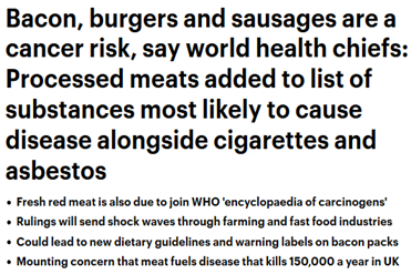 1/ Granted, some studies have pointed to ASSOCIATIONS of HIGH intake of red & processed meats with (slightly!) increased colorectal cancer incidence. Also, @WHO/IARC is often mentioned in support (usually hyperbolically so). But, let’s have a closer look at all this! 