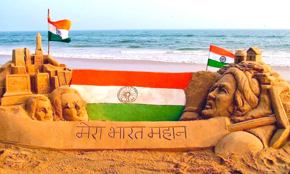 #MeraBharatMahan . I am sharing one of my SandArt. #IndiaTogether #IndiaAgainstPropaganda