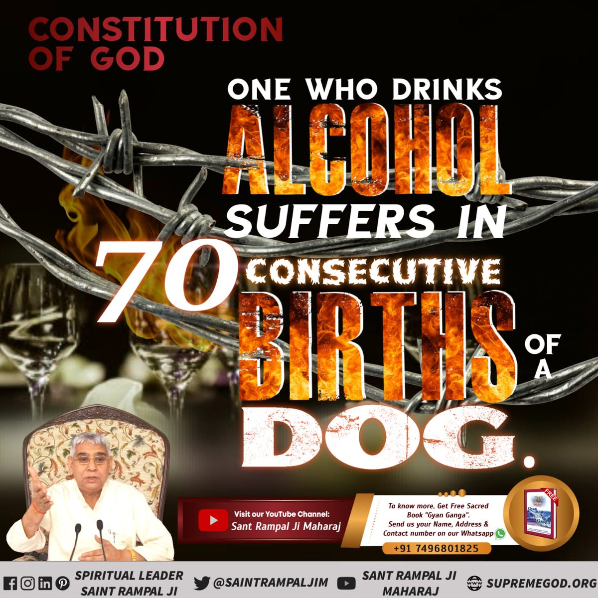 PoonamK29897119's tweet photo. Surapan madhya masahari, gaman karae bhogaen par naari |
Sattar janm katat hain sheeshM, sakshi Sahib hai jagdeeshM ||
Those who drink alcohol and commit adultery, will have their head decapitated in 70 lives!... 🌺
 - Saint Rampal Ji Maharaj
 #नशाछोड़ो_भक्तिकरो https://t.co/Sqy3HmqI3G