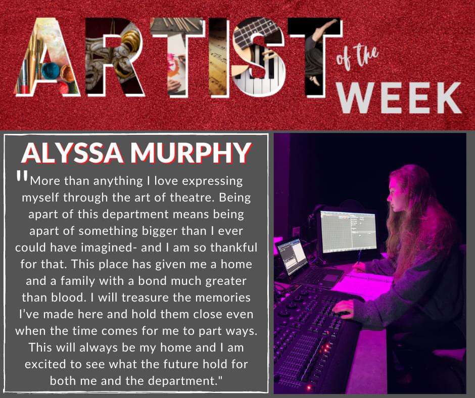 Alyssa is our stage manager for Unpredicted Virtue! Come see the show this Wednesday though Saturday at 7pm!