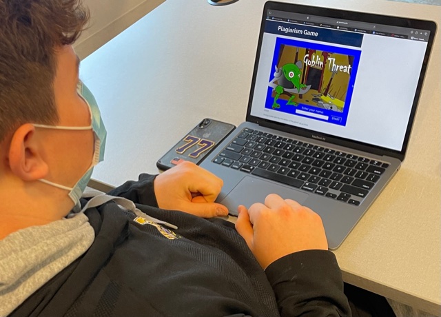 @CleanTechECHS juniors are grateful to @LycomingCollege for sharing their Goblin Threat Plagiarism Game online. Mrs. Lewis is loving the mastery scores she sees on her follow-up assessment! Today, we #playtolearn because #CredibilityMatters